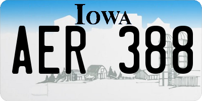 IA license plate AER388
