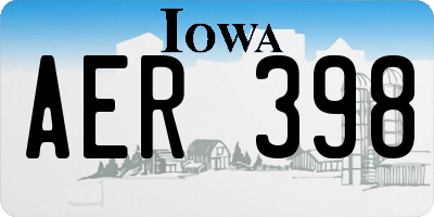 IA license plate AER398