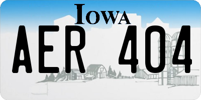 IA license plate AER404
