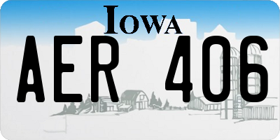 IA license plate AER406