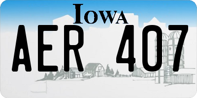 IA license plate AER407