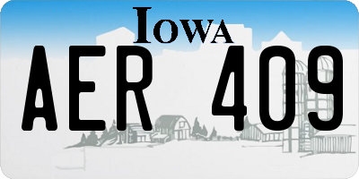 IA license plate AER409