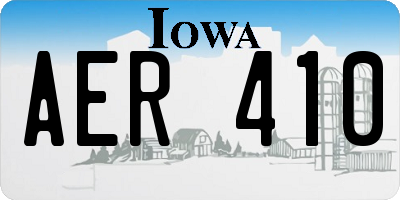 IA license plate AER410