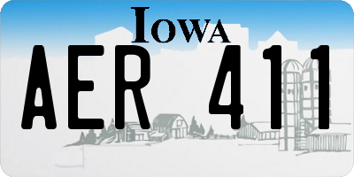 IA license plate AER411