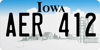 IA license plate AER412