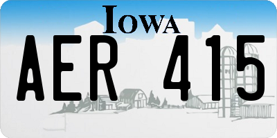 IA license plate AER415
