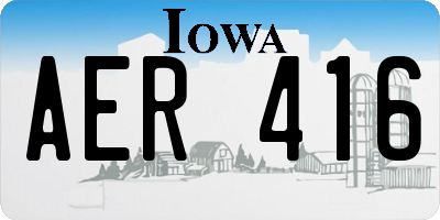 IA license plate AER416
