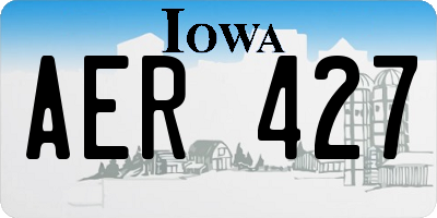IA license plate AER427