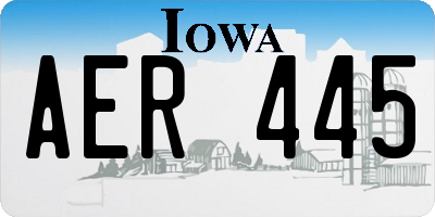 IA license plate AER445