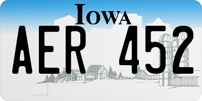 IA license plate AER452