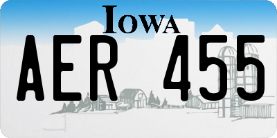 IA license plate AER455