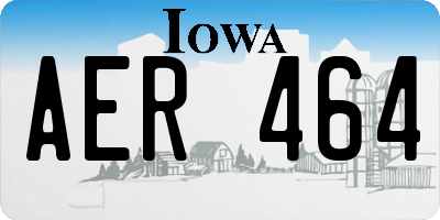 IA license plate AER464