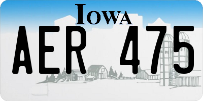 IA license plate AER475