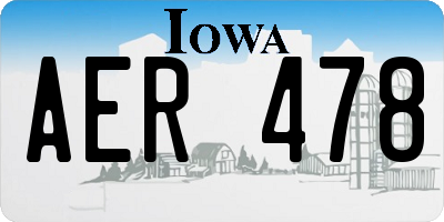 IA license plate AER478