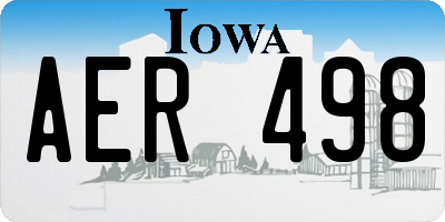 IA license plate AER498