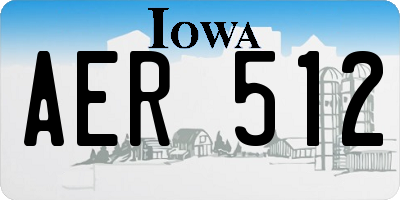 IA license plate AER512