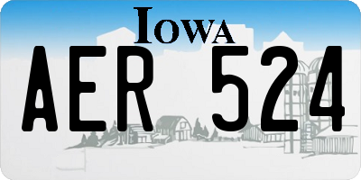 IA license plate AER524