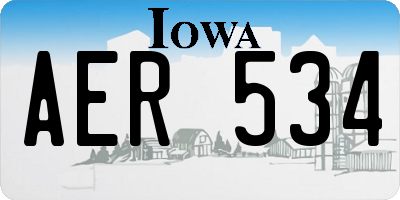 IA license plate AER534