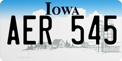 IA license plate AER545