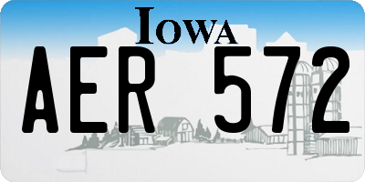 IA license plate AER572