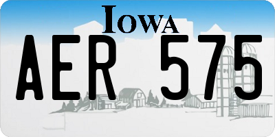 IA license plate AER575
