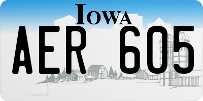 IA license plate AER605