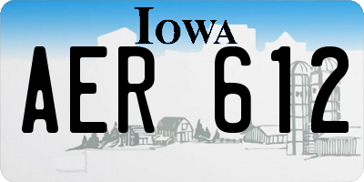 IA license plate AER612