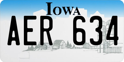 IA license plate AER634