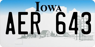 IA license plate AER643
