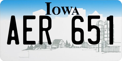 IA license plate AER651