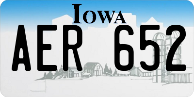 IA license plate AER652