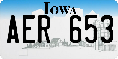 IA license plate AER653
