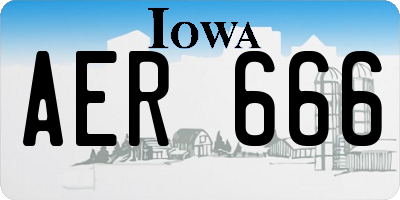 IA license plate AER666