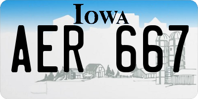 IA license plate AER667