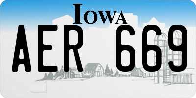 IA license plate AER669