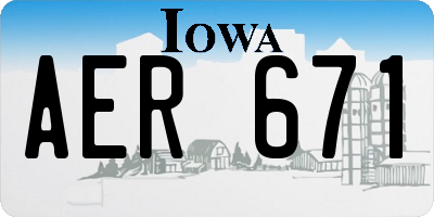 IA license plate AER671