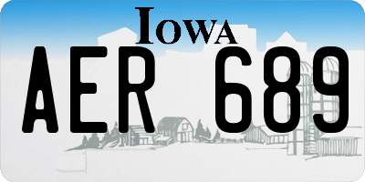 IA license plate AER689