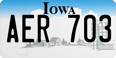 IA license plate AER703