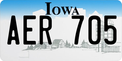 IA license plate AER705