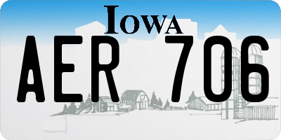 IA license plate AER706