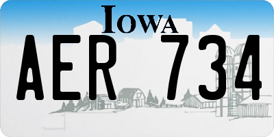 IA license plate AER734