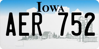 IA license plate AER752