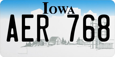 IA license plate AER768