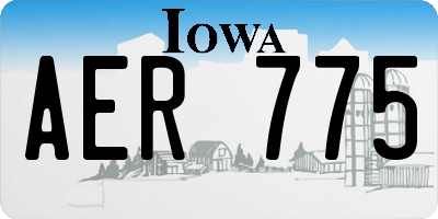 IA license plate AER775