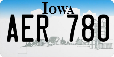 IA license plate AER780