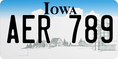 IA license plate AER789