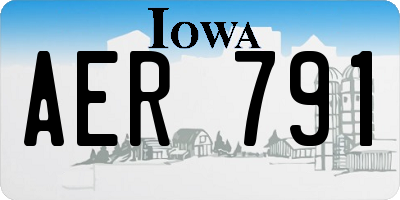 IA license plate AER791