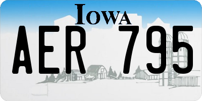 IA license plate AER795