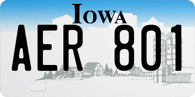 IA license plate AER801