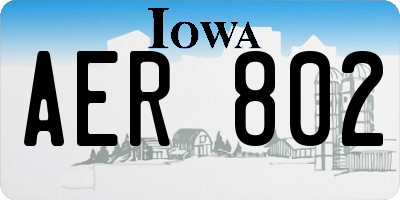 IA license plate AER802